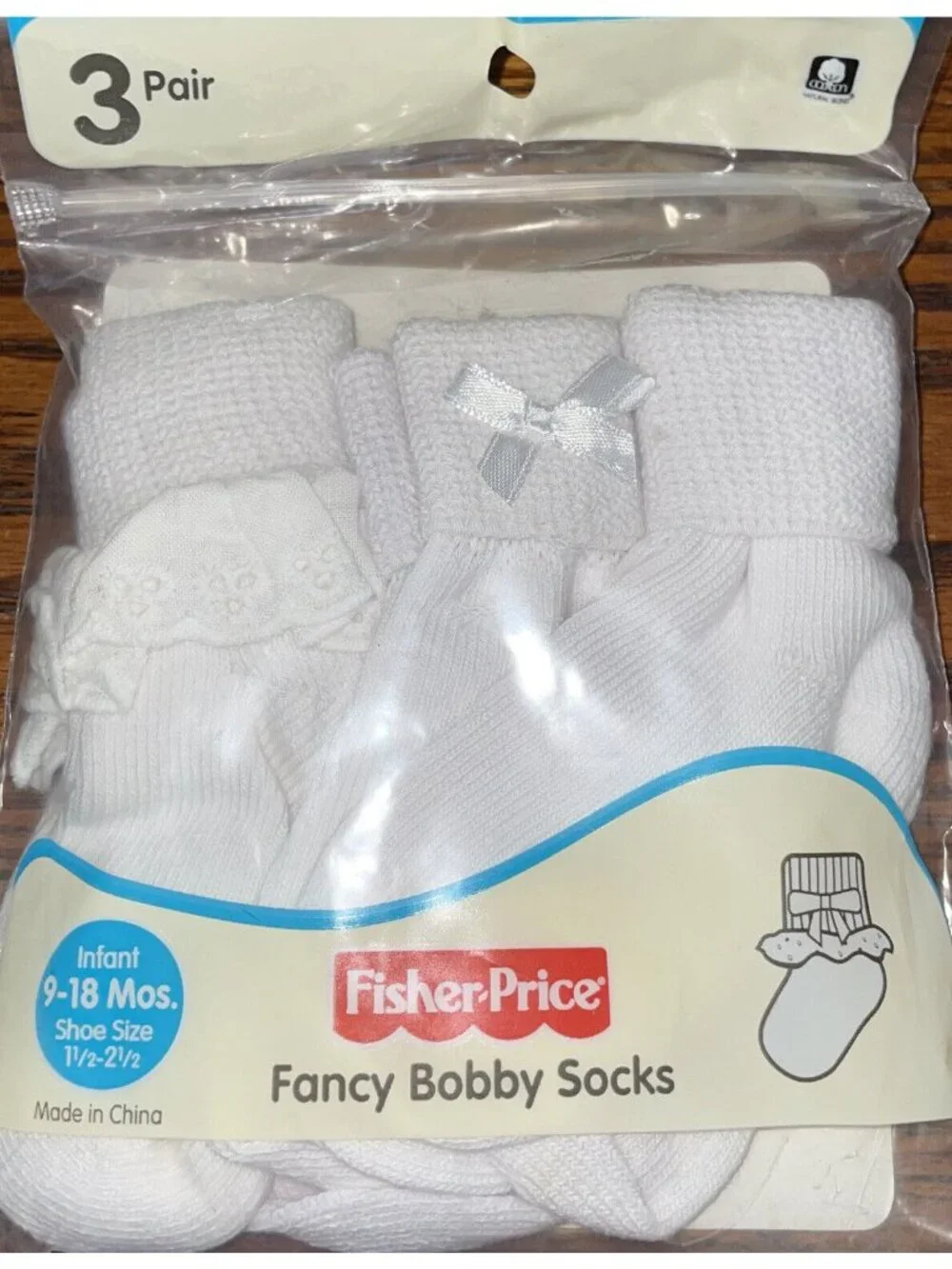 Girls Fisher-Price Infant Fancy Bobby Socks 3-Pk 9-18 Mo White Long-Lasting Wear